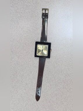 Vintage MCM Lord Nelson Acrylic Classic Brown Square-Dial Women's Watch